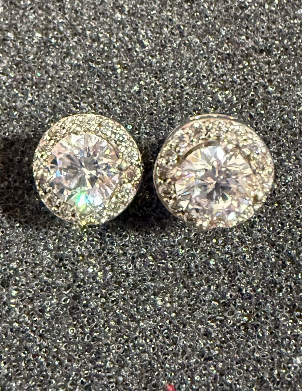 Adrienne Vittadini 925 Sterling Silver Cubic Zirconia Round Halo Stud Earrings